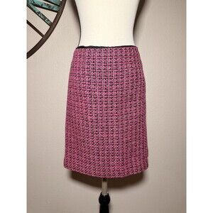 W by Worth Pencil Skirt Lined Tweed Multicolor Pink & Black Size 8 EUC ($229)